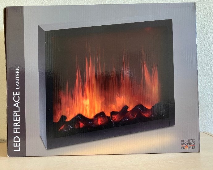 LED fireplace lantern