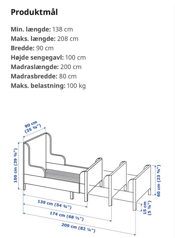 Enkeltseng, Ikea, b: 200 l: 90