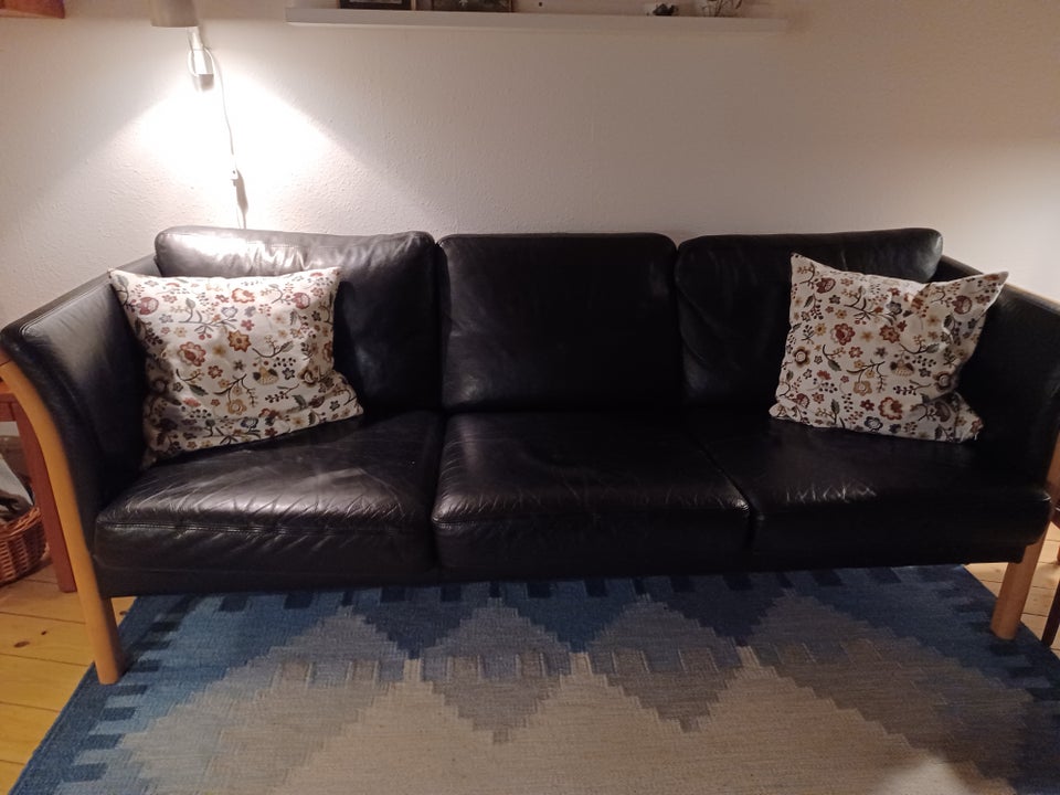 Sofa, læder, 3 pers.