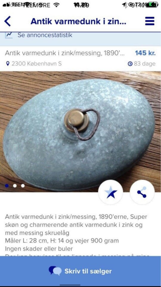 Skøn sjælden antik messing