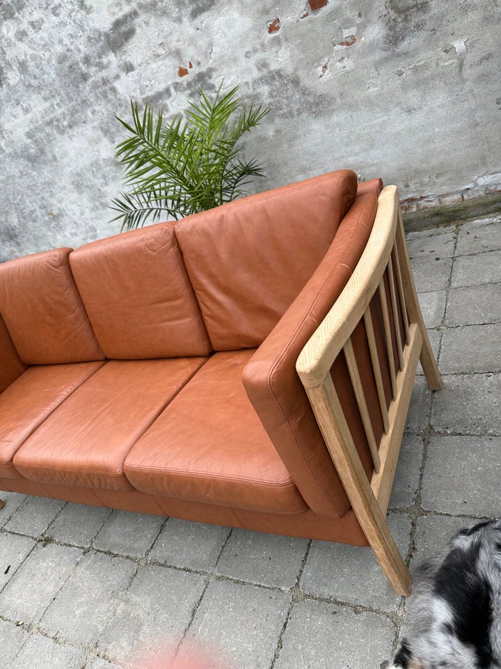 Sofa, læderlook, 3 pers.