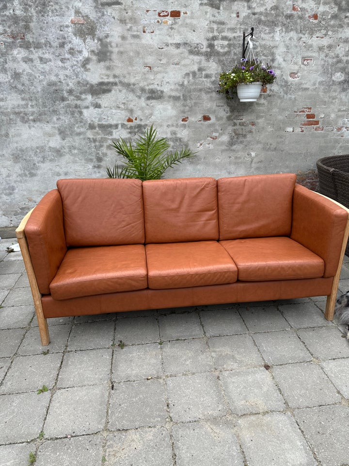 Sofa, læderlook, 3 pers.