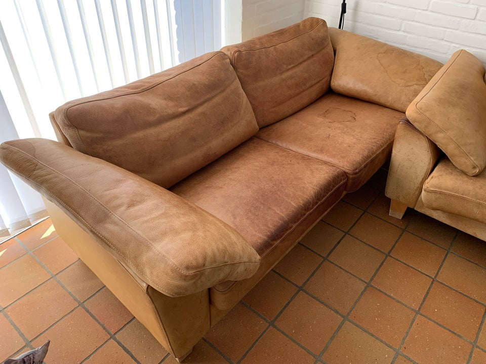 Sofa, læder, 3 pers.