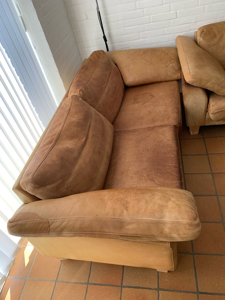 Sofa, læder, 3 pers.