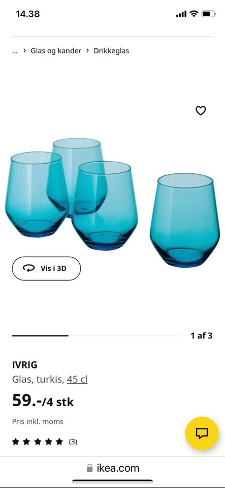 Glas Vand glas  Ivrig Ikea