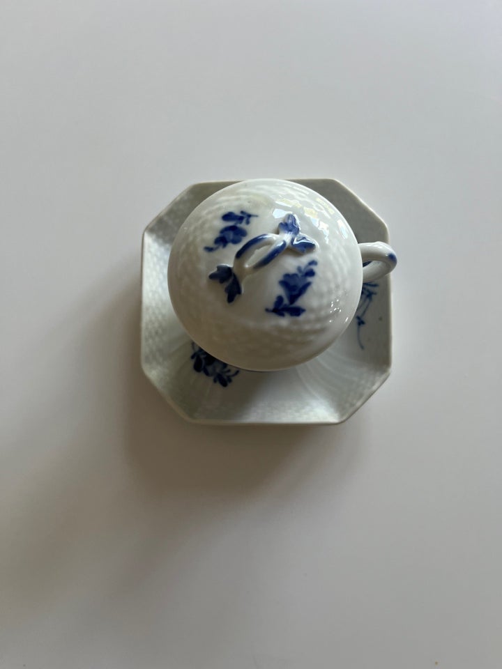 Porcelæn Blå Blomst Svejfet