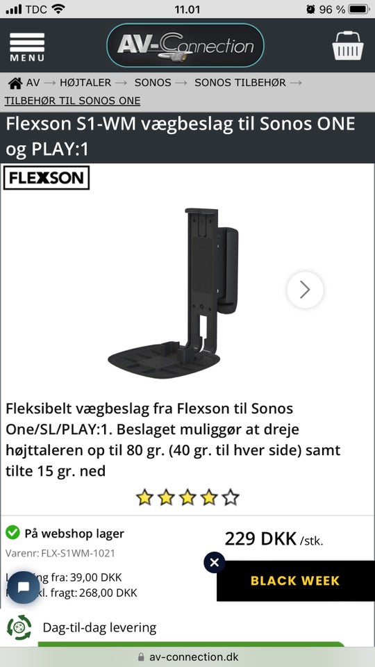 Højttaler, SONOS, Flexson S1-WM