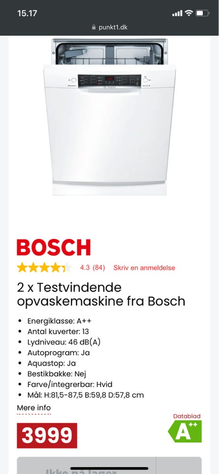 Bosch A++, energiklasse A++