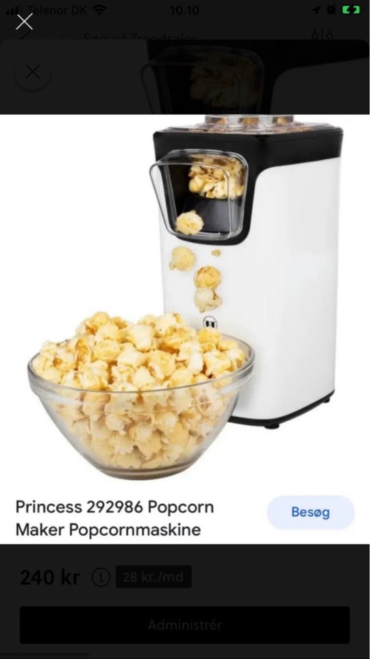 Andet Popcornmaskine Princess