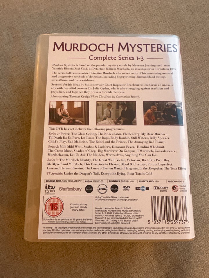 Murdoch mysteries sæson 1-3 samt 4,