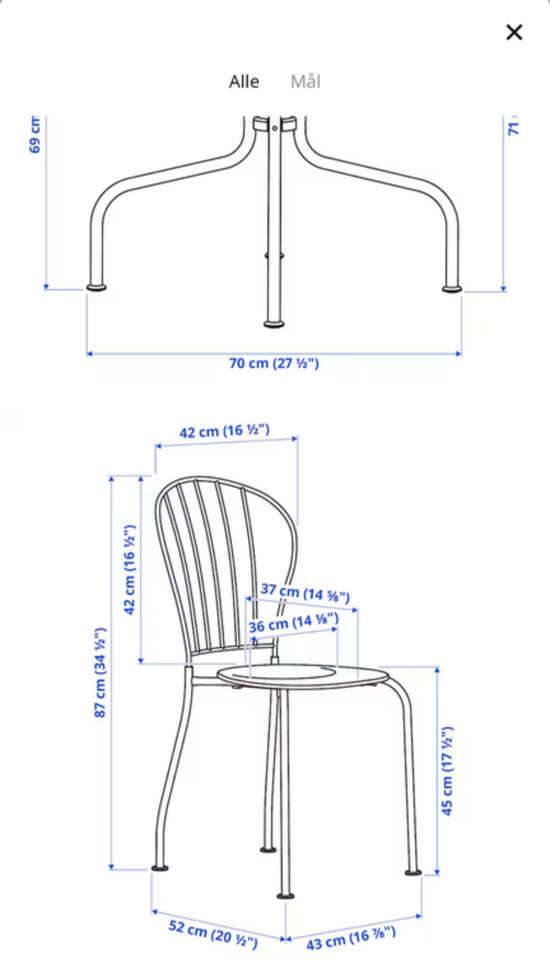 Cafebord IKEA Stål