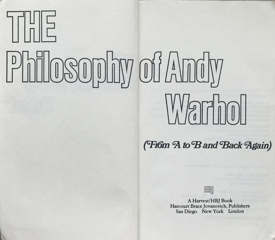 The Philosophy of Andy Warhol, Andy