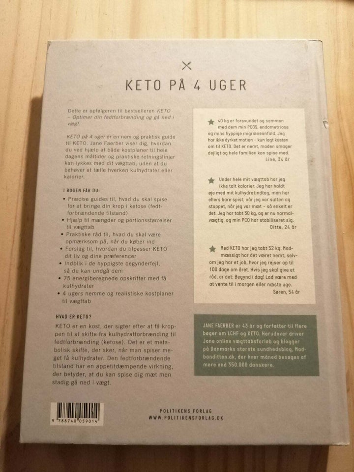 Keto på 4 uger , Jane Faerber, emne: