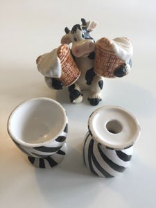 Porcelæn Salt/peber sæt + 2