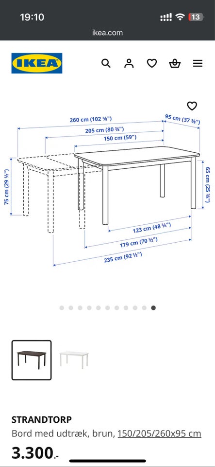 Bordplade, wood, b: 95 l: 150