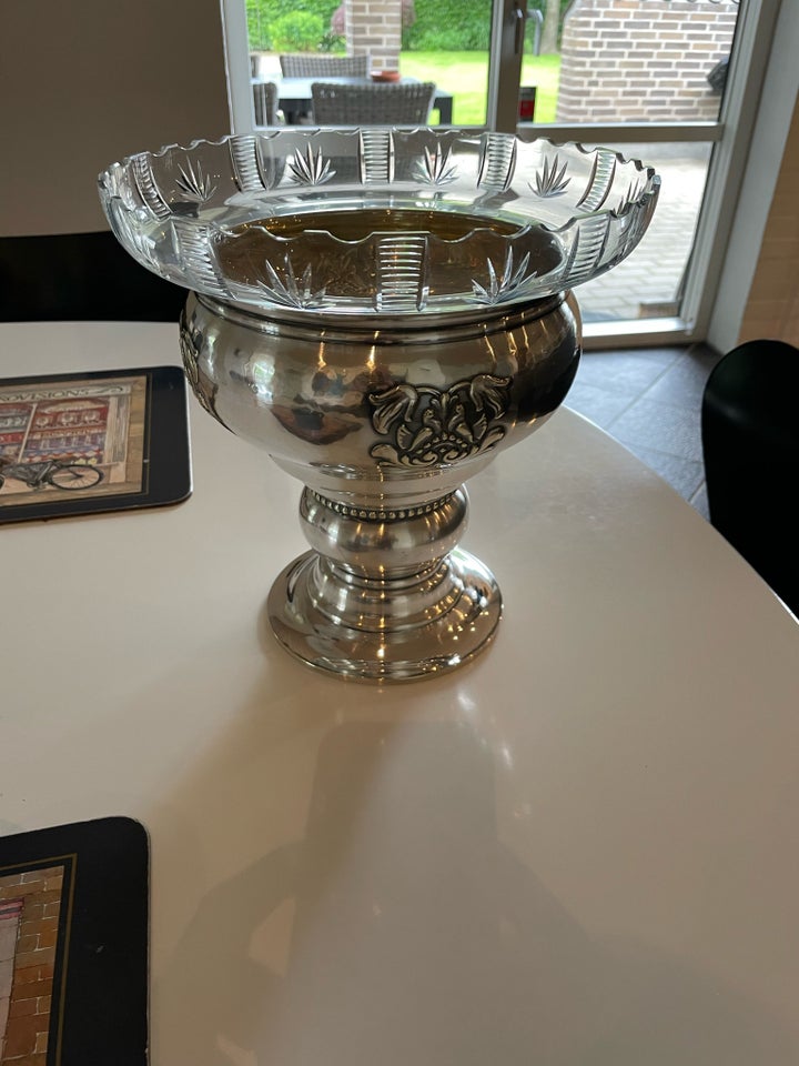 Vintage bowle i pletsølv Ukendt