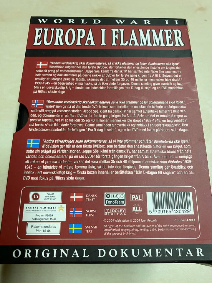 Europa i Flammer 9 dvd boks DVD