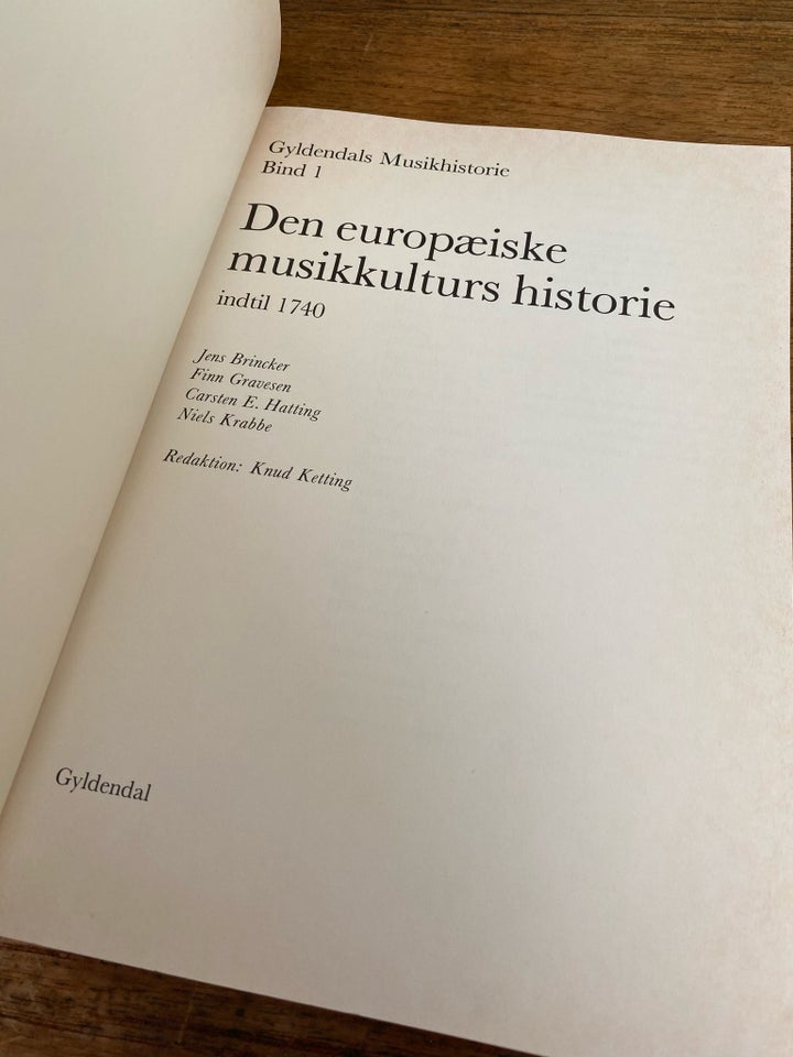 Gyldendals Musikhistorie 1 emne: