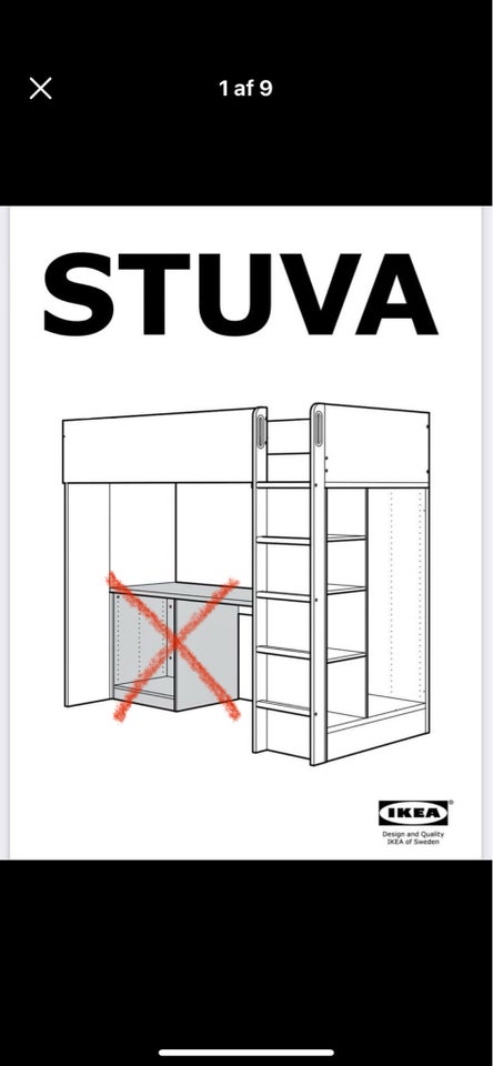 Højseng Ikea stuva høj seng b: 105