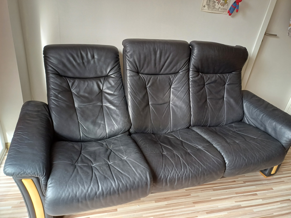 Sofa læder 3 pers