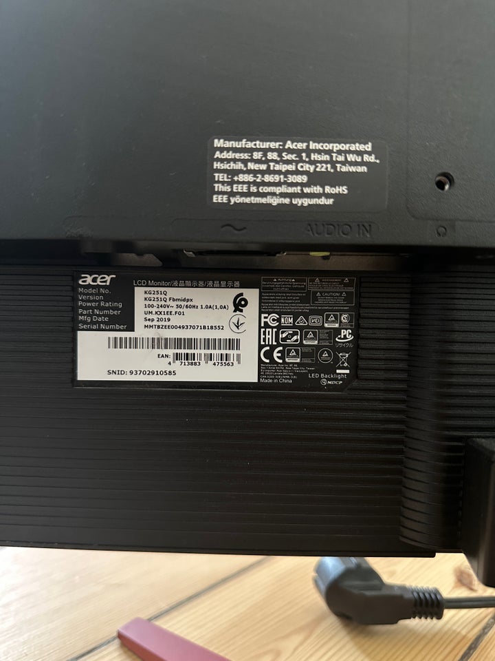 Acer KG251Q 25 tommer