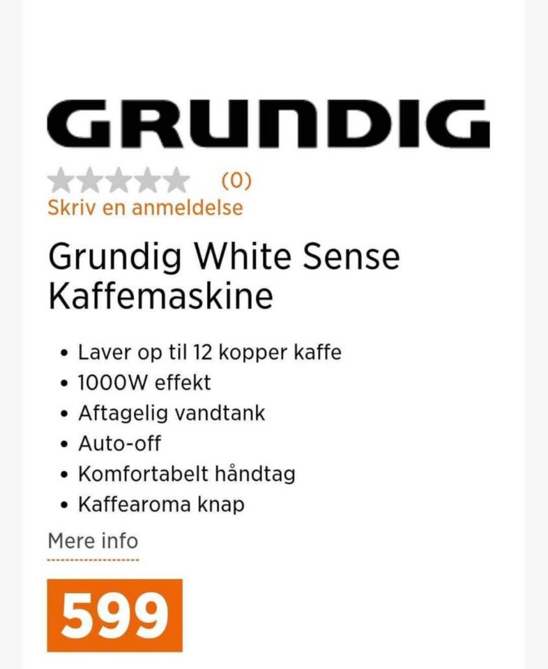 Kaffemaskine  Grundig