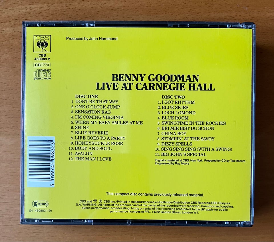 Benny Goodman: Live at Carnegie