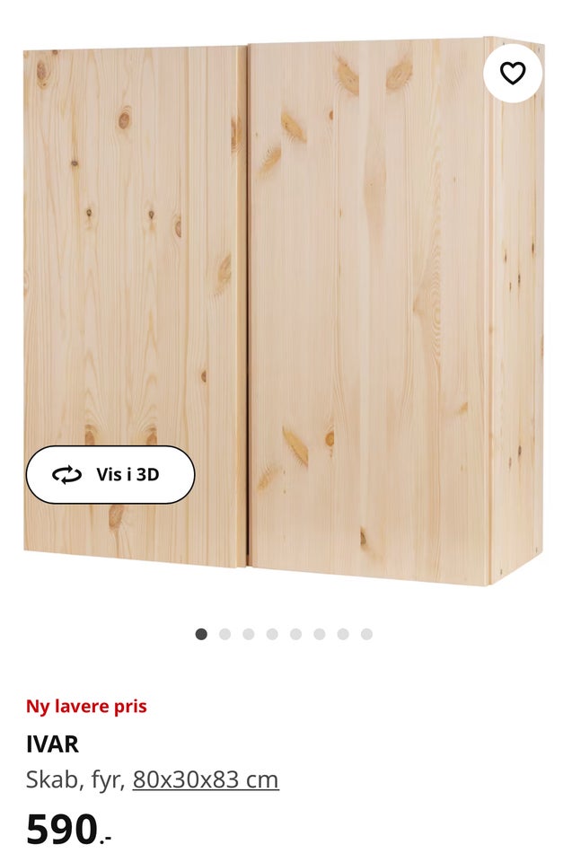 Vægskab IKEA b: 80 d: 30 h: 83