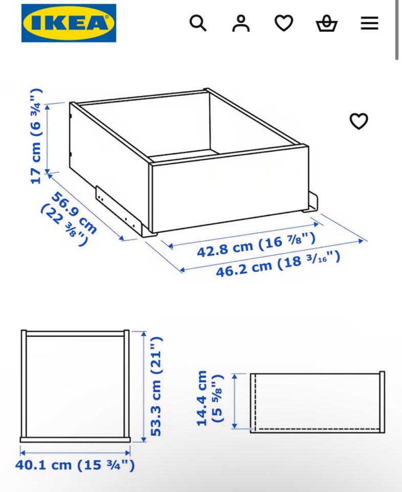 Skuffe, Ikea Pax Komplement