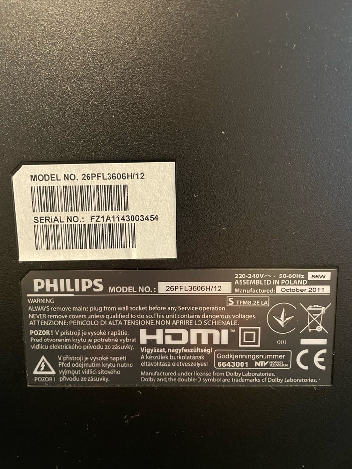 andet, Philips, 26PFL3606H/12