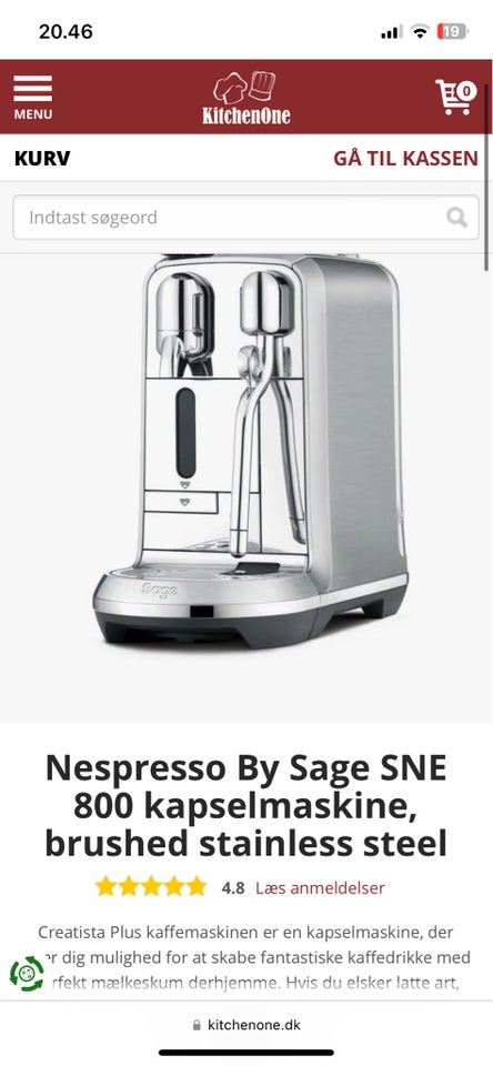 Nespresso creatista by Sage