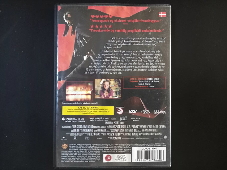 V for Vandetta , DVD, eventyr