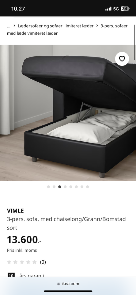 Ikea Vimle 3.pers sofa inkl...