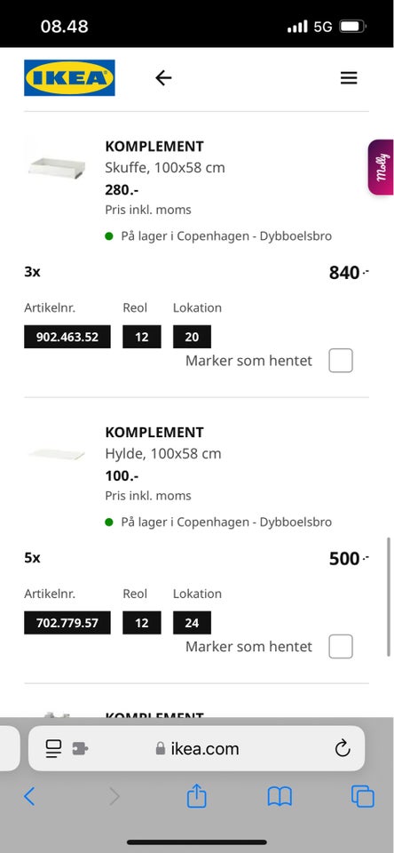 Garderobeskab, Ikea Pax, b: 100 d: