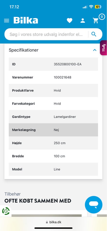 Lamelgardin b: 100 h: 250