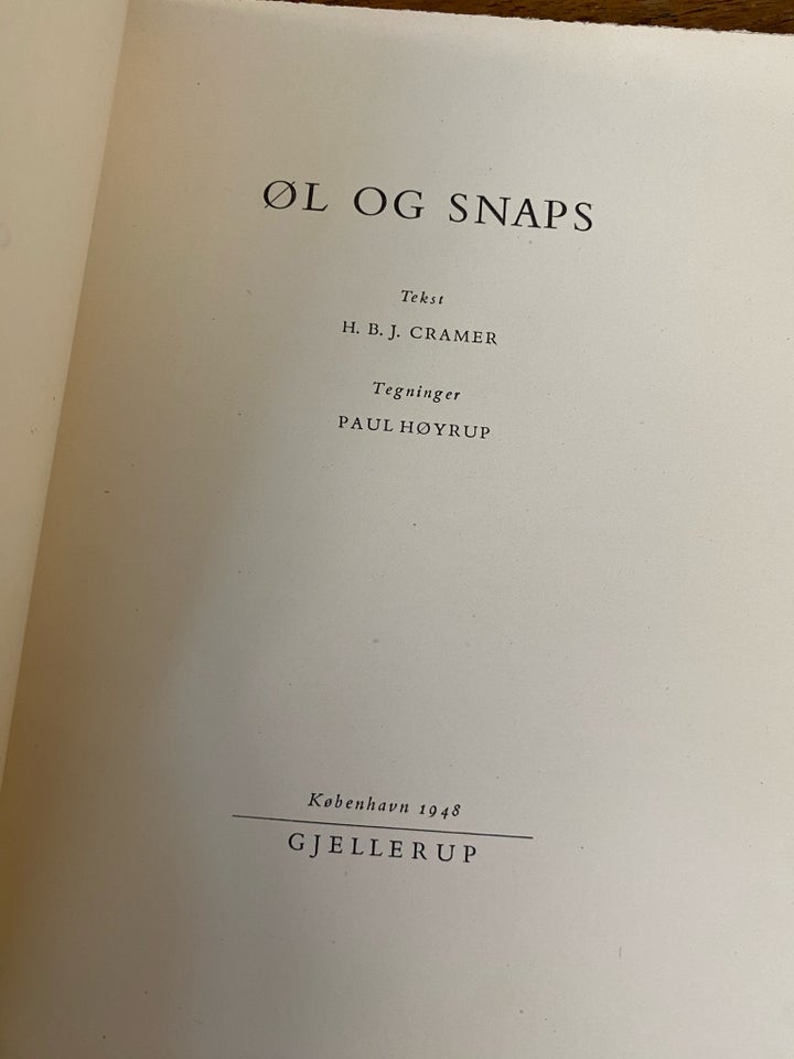 Øl og snaps (1948), H. B. J. Cremer,