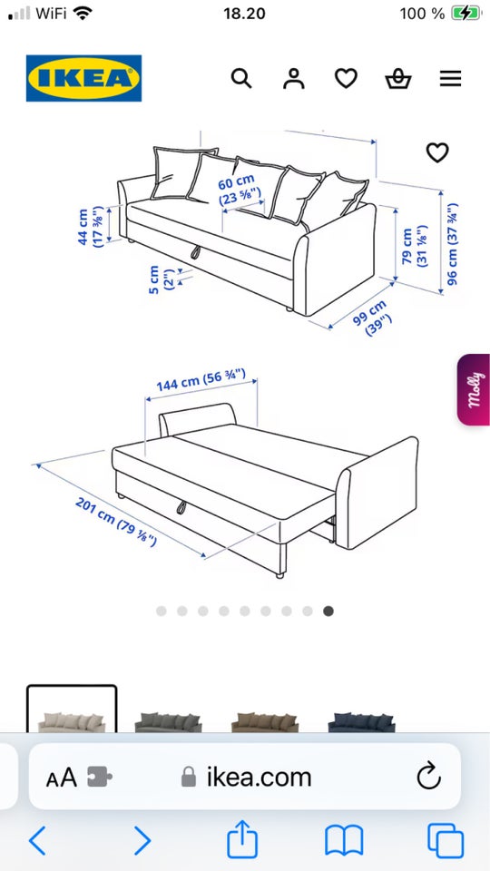 Sovesofa, Holmsund/Ikea