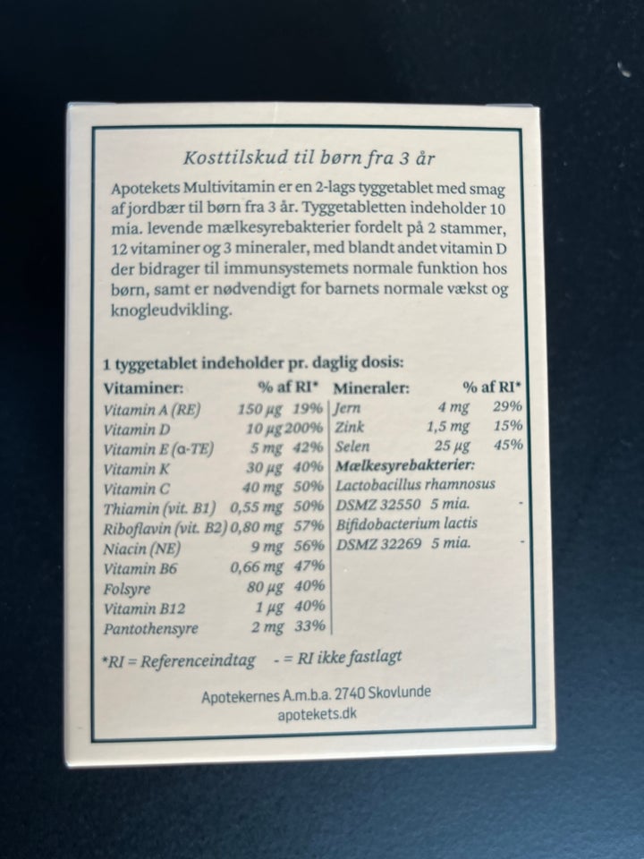 Kosttilskud, Apotekets egne