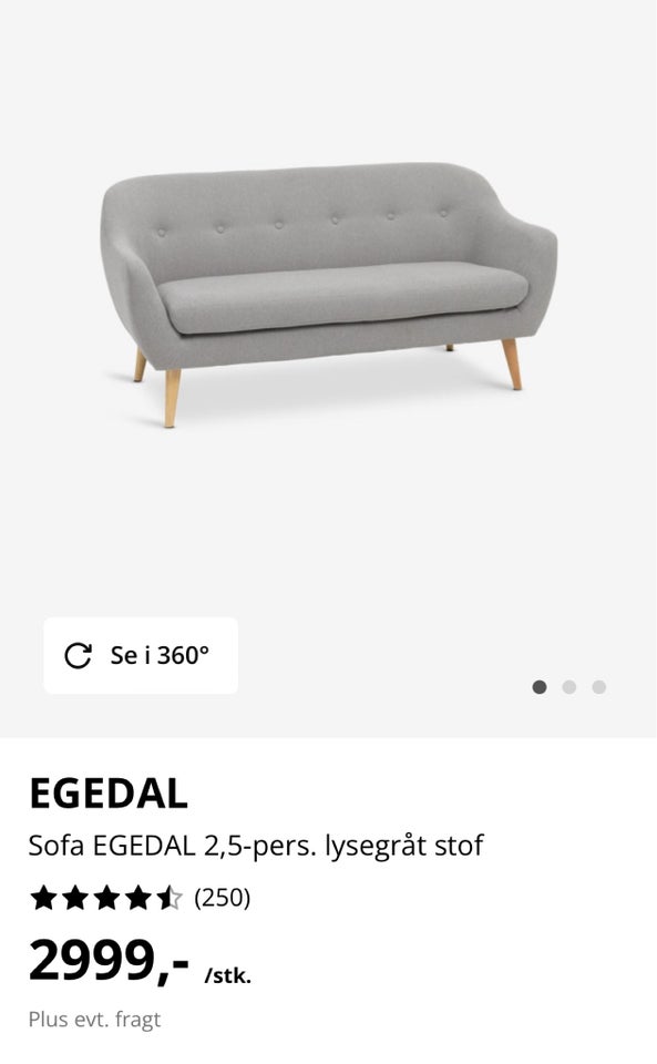 Sofa, 3 pers. , Egedal