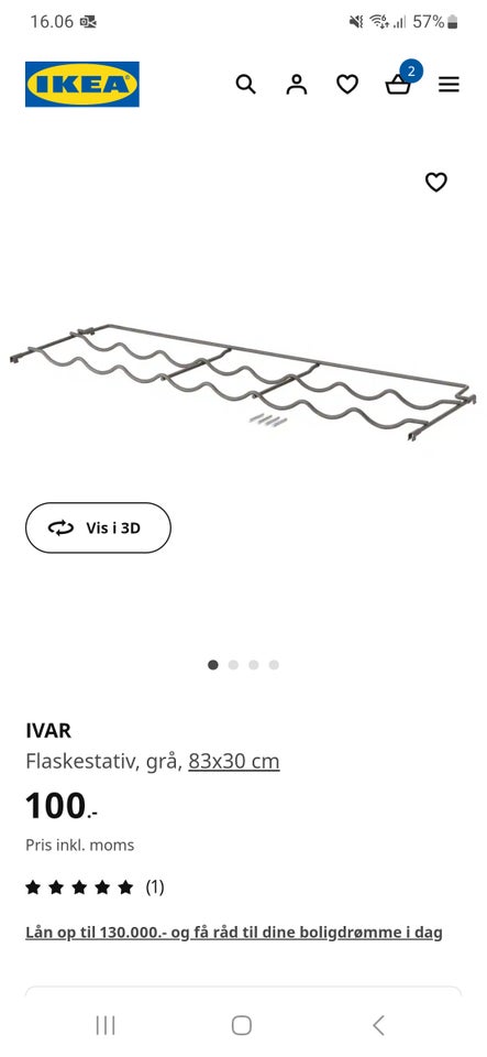 Reolsystem Ivar Flaskestativ 5