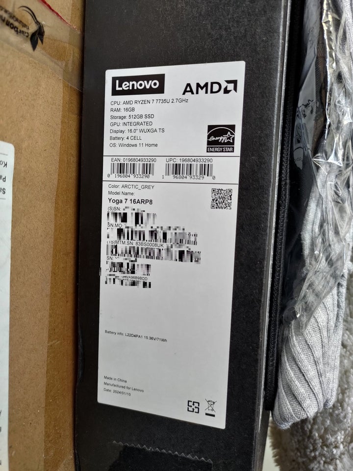 Lenovo Yoga 7 16ARP8, 4.75 GHz, 16 GB