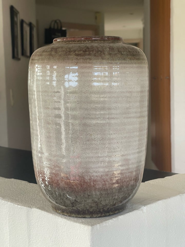 Keramik, Stor og flot retro vase,