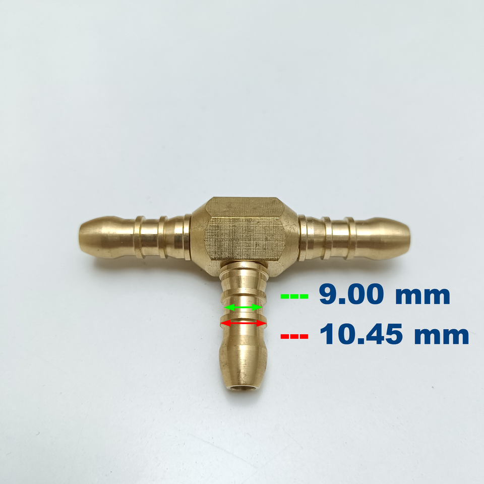 Tilbehør NY! Tee Messing 9 mm /