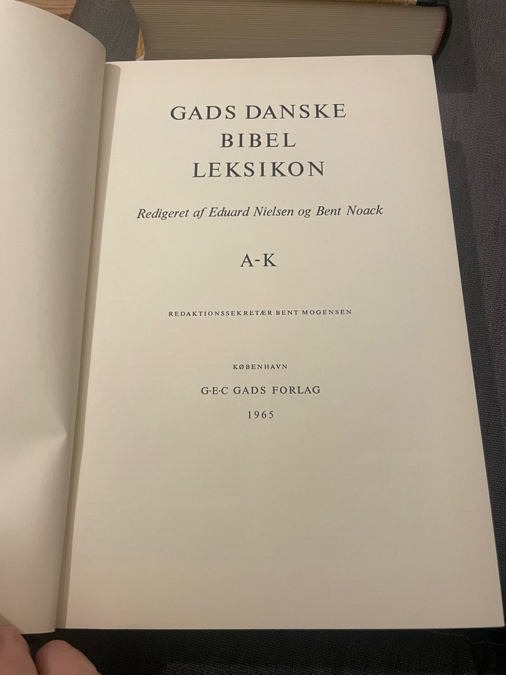 Gads Danske Bibel Leksikon, emne: