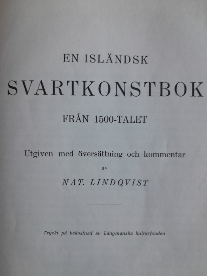 En Isländsk Svartkonstbok från