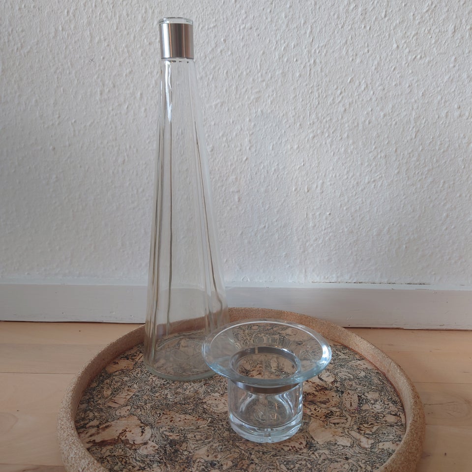 Glas Vinkaraffel  lysestage