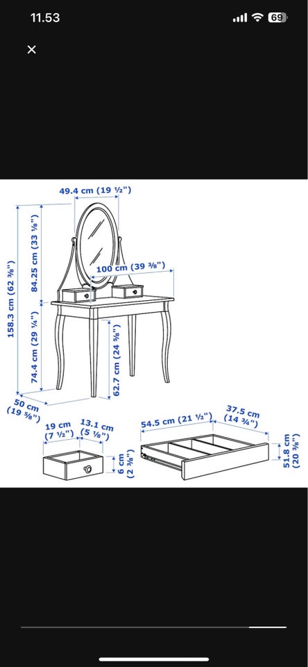 Sminkebord, Ikea