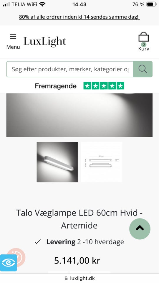 Væglampe, Artemide Talo væglamper