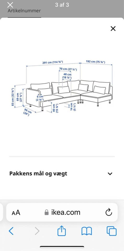 Sofa, andet materiale, 5 pers.