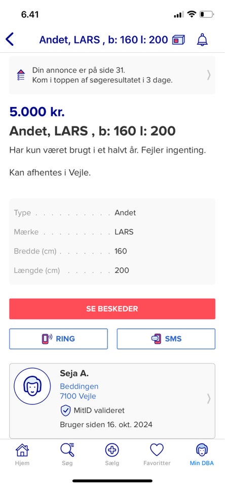 Andet, Lars , b: 160 l: 200